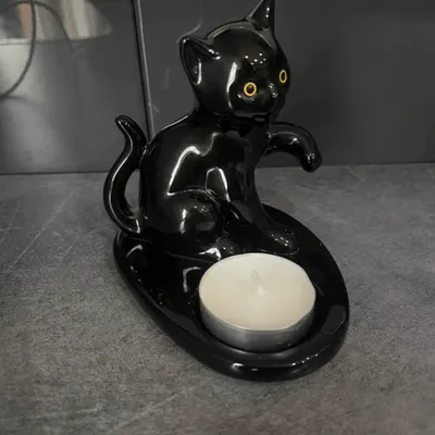 Porte bougie support chat